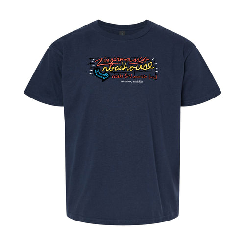 Youth Zingerman's Roadhouse Neon Sign Soft Style T-Shirt - Navy