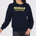 Michigan Figure Skating Maize Block Crewneck - Navy