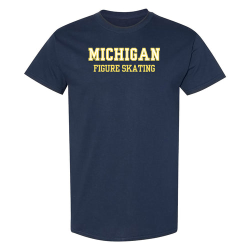 Michigan Figure Skating Maize Block T-Shirt - Navy