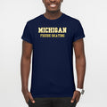 Michigan Figure Skating Maize Block T-Shirt - Navy