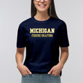 Michigan Figure Skating Maize Block T-Shirt - Navy