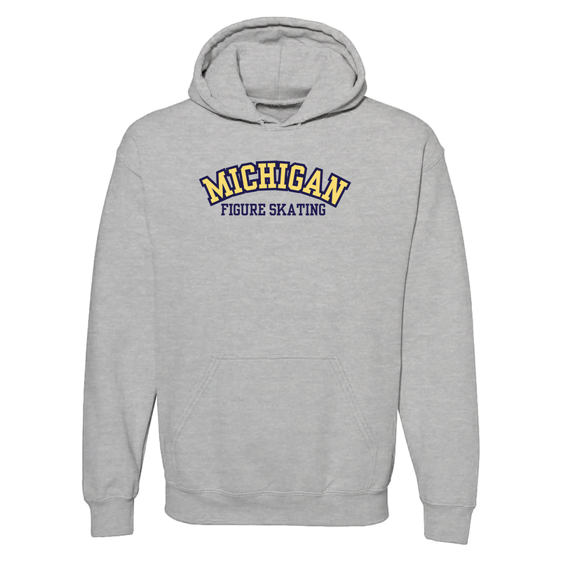 Michigan Figure Skating Arch Hooded Pullover - Sport Grey