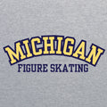 Michigan Figure Skating Arch Hooded Pullover - Sport Grey