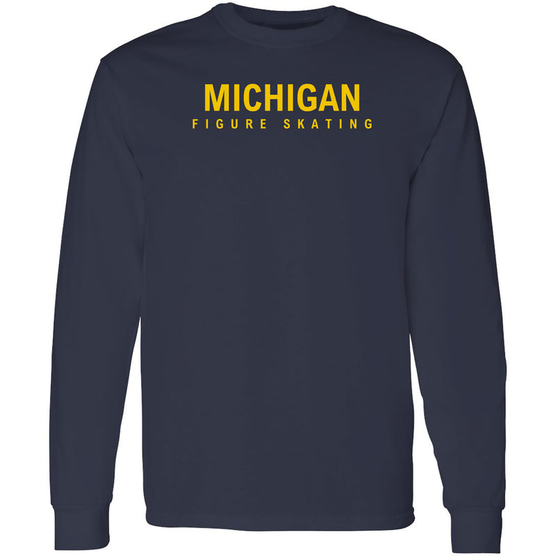 Michigan Figure Skating Long Sleeve T-Shirt - Navy