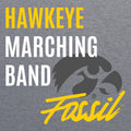 Hawkeye Marching Band Fossil Script T-Shirt - Premium Heather