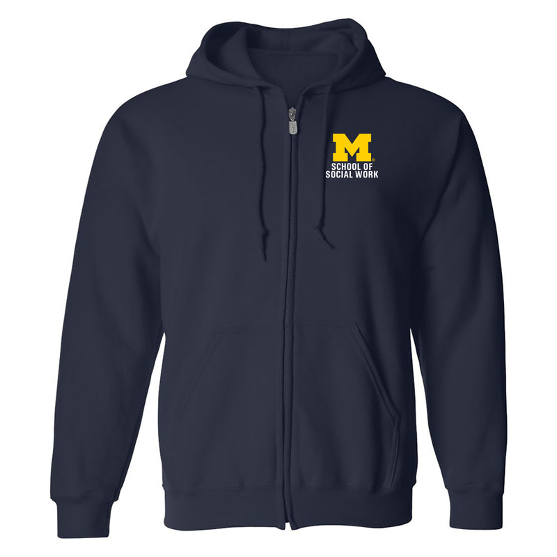 UMSSW Block M Hooded Zip Sweatshirt - Navy