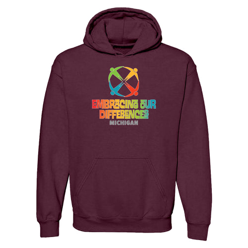 Embracing Our Differences Michigan Hooded Sweatshirt - Maroon