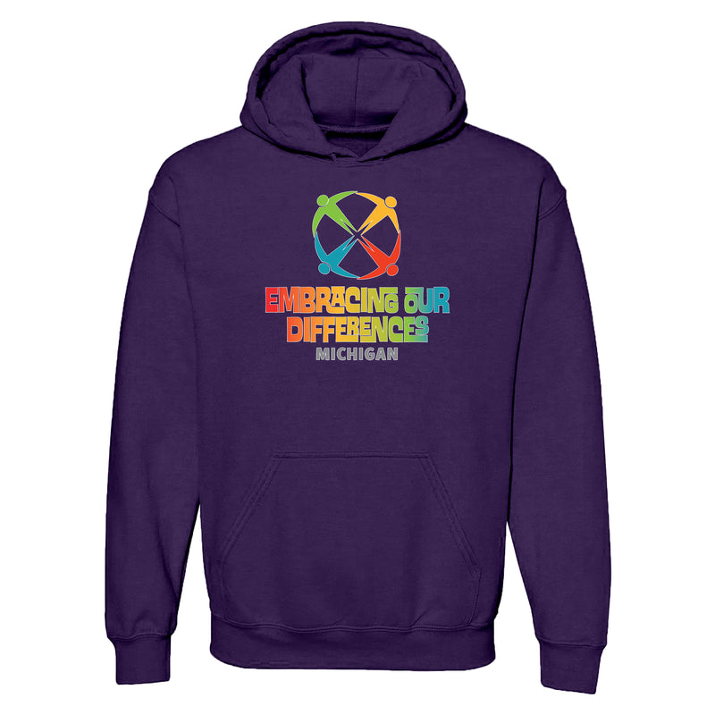 Embracing Our Differences Michigan Hooded Sweatshirt - Purple