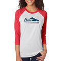 Veterans Memorial Park 3/4 Sleeve Baseball Raglan - Heather White / Vintage Red
