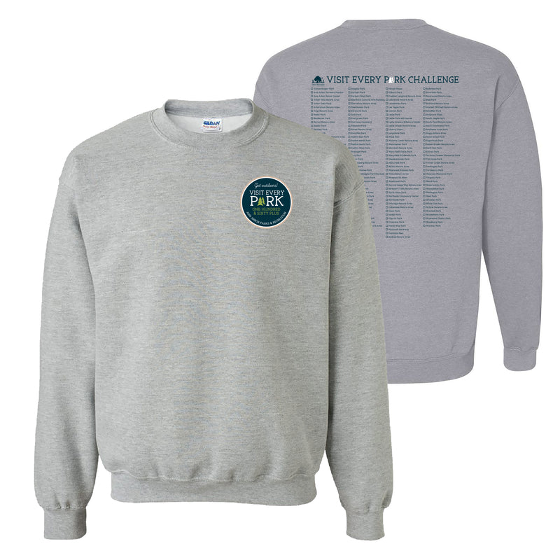 Visit Every Park Challenge Unisex Crewneck Sweatshirt - Sport Grey