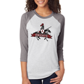 Tuscarora Knight 3/4 Sleeve Baseball T-Shirt - Heather White / Heather Grey