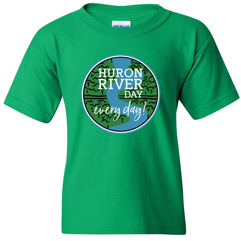 Huron River Day Youth T-Shirt - Irish Green