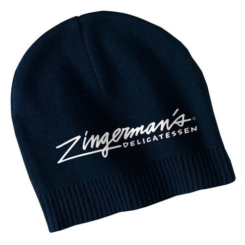 Zingerman's Embroidered Beanie - Navy