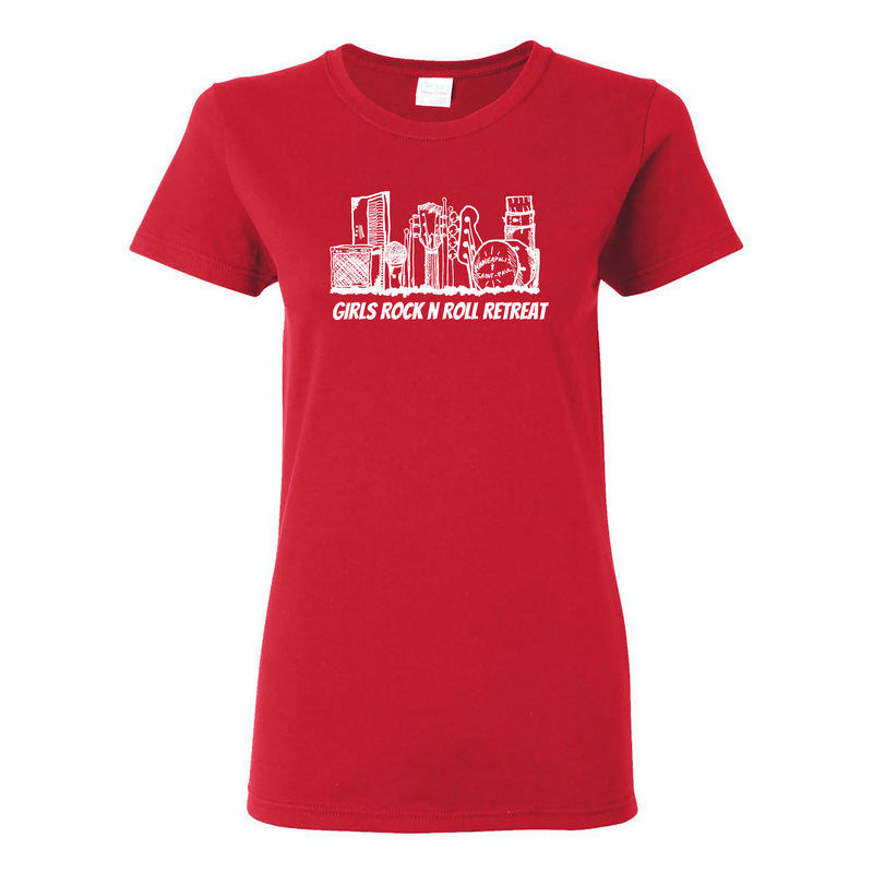 She Rock Retreat Logo Ladies Cotton Tee - Red