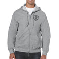 Ontario Fire Maltese Cross Logo Full Zip Hooded Sweatshirt- Sport Grey