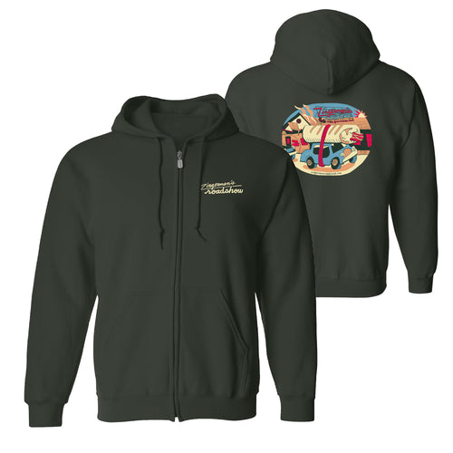 Zingerman's Roadhouse Roadshow Burrito Zip Hooded Sweatshirt- Forest Green