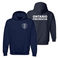 Ontario Fire Maltese Cross Logo Hooded Sweatshirt- Navy