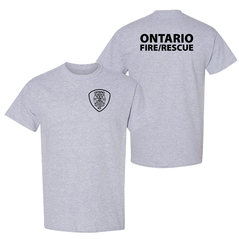 Ontario Fire Maltese Cross Logo T-Shirt- Sport Grey