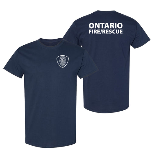 Ontario Fire Maltese Cross Logo T-Shirt- Navy