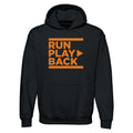 RunPlayBack Logo Pullover Hooded Sweatshirt- Black