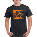 RunPlayBack Logo Short Sleeve Adult T-Shirt- Black