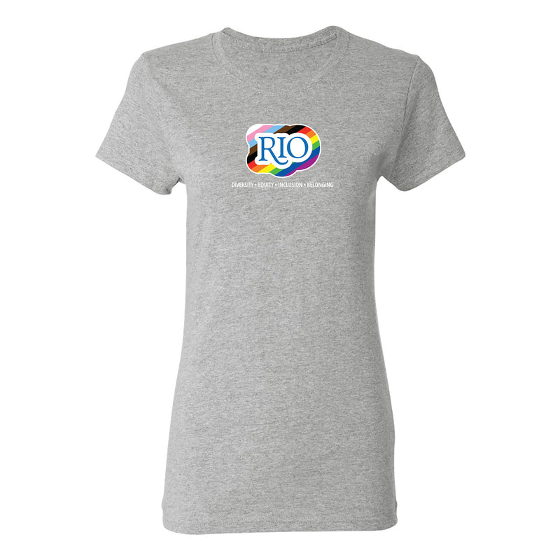 Rio Grande Rainbow Logo Ladies T-Shirt- Sport Grey