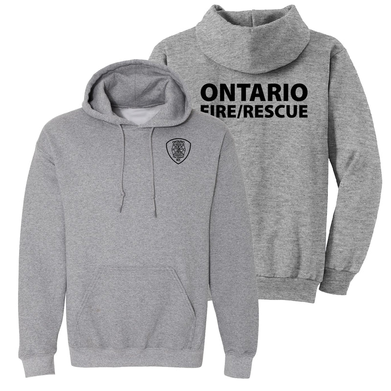 Ontario Fire Tall Pullover Hooded Sweatshirt- Grey