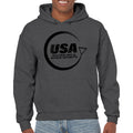 USAWSWS - Circular Black Logo Hooded Pullover - Dark Heather