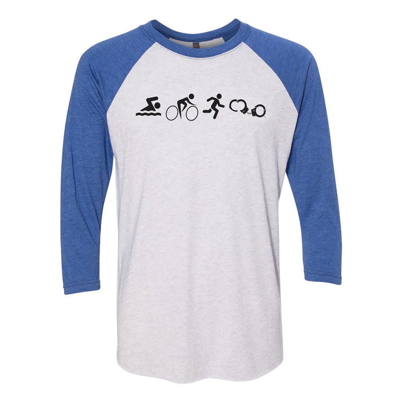 NYPD Triathlon Web SBRC Raglan - Heather White/Vintage Royal